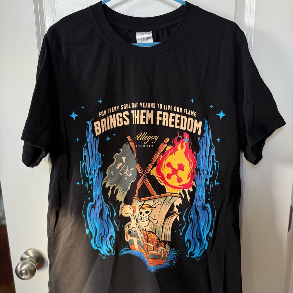 Black Anime Graphic Tee - Short Sleeve
